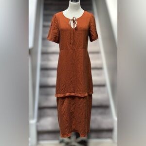 NEW VETTA Capsule The House Dress Haven in Terracotta Sustainable Boho Women’s S